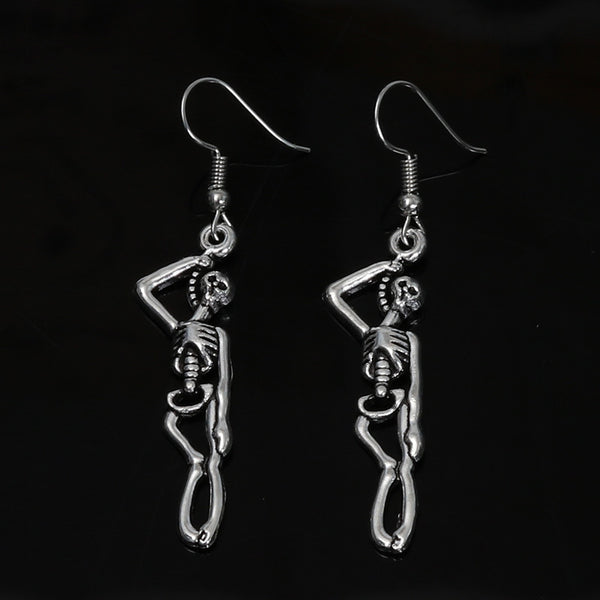 Hanged Skeleton Earrings (Steel)