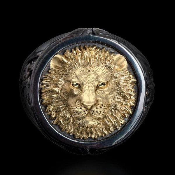 Black & Gold Lion Ring