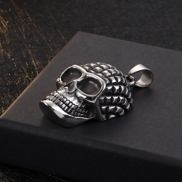 Big Brain Skull Necklace (Steel)