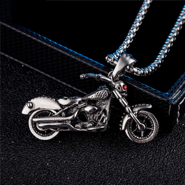 Motorbike Pendant With Red CZs - 890021