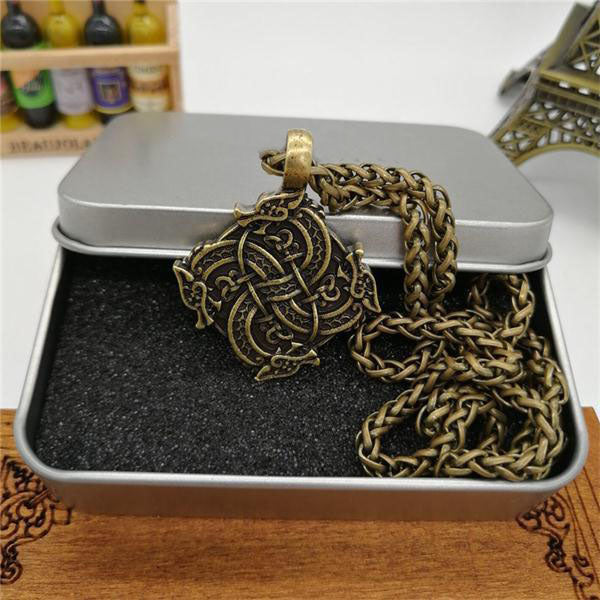 Wikinger-Halskette mit keltischem Drachenanhänger