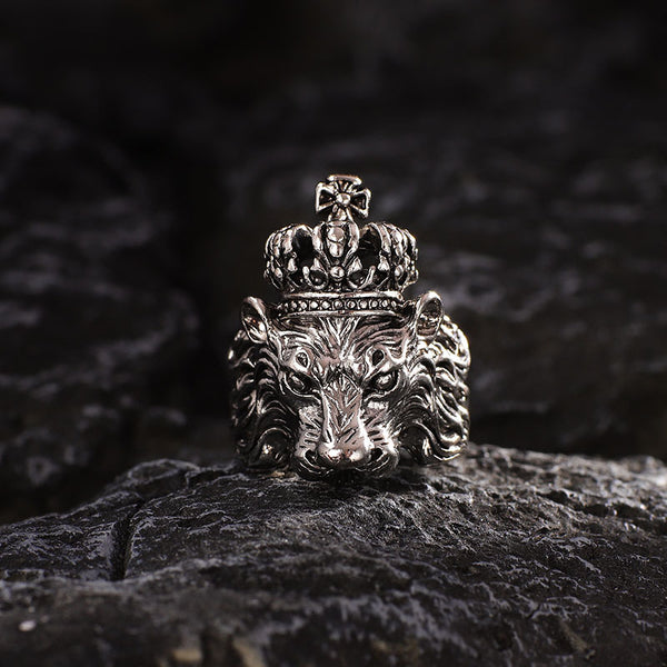 Skull Ring Lion Head