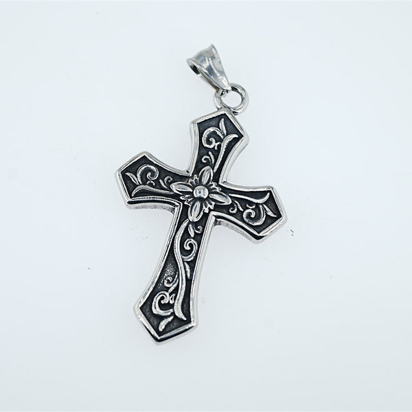 Cross - Scrollwork Cross Pendant - Necklace (692)