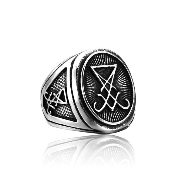 Sigil Of Lucifer Titanium steel Ring