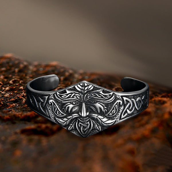 Bracelet manchette en acier inoxydable Viking Warrior