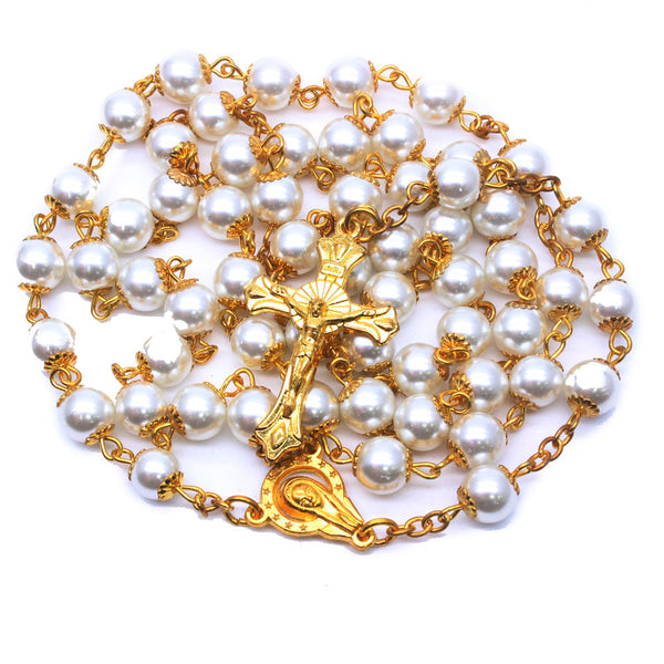 Viiona Golden Pearl Color Rosary