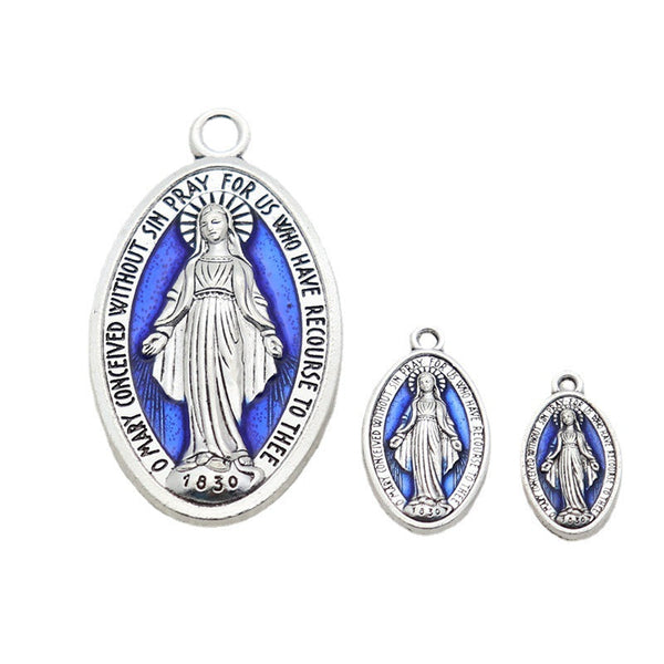 Miraculous Medal Necklace Enamel Jewelry