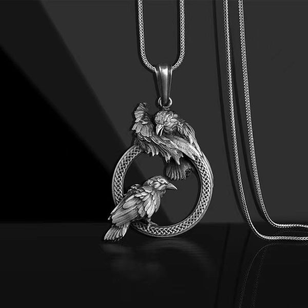 Pure pewter 3D bird necklace