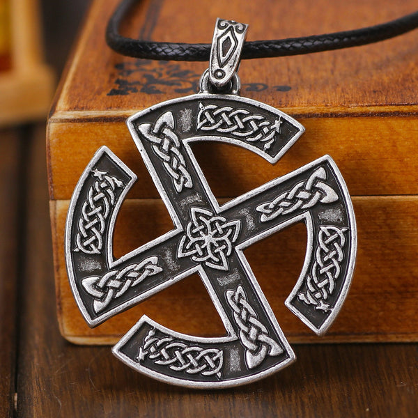 Viking Celtic Rune Wheel Logo Necklace