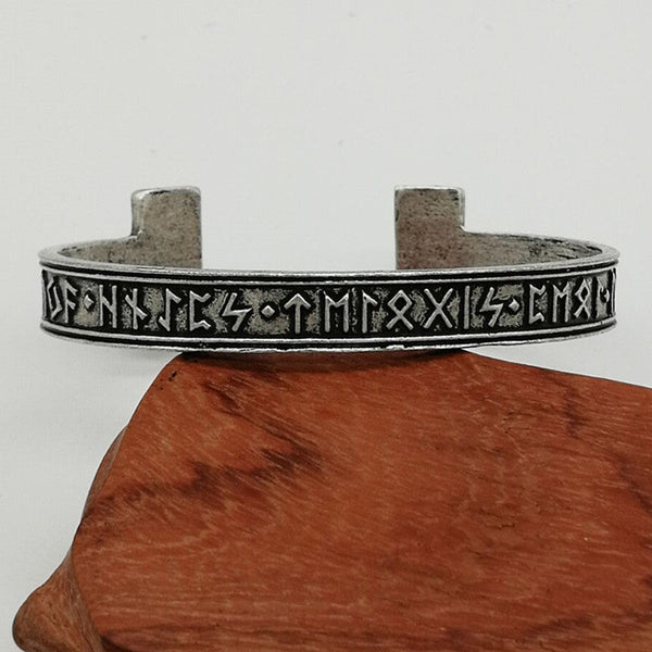 Embossed Viking Runic Cuff Bracelet