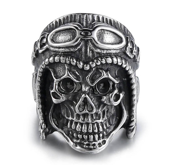 Biker Skull Ring (Steel)