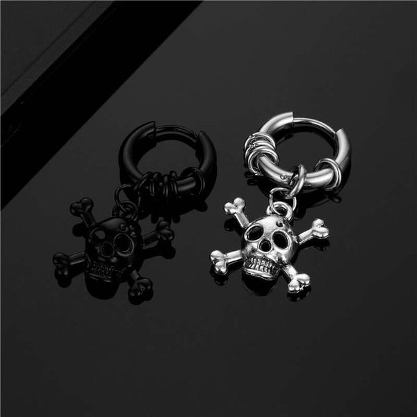 Skull and Cross Bones Earrings (Steel)