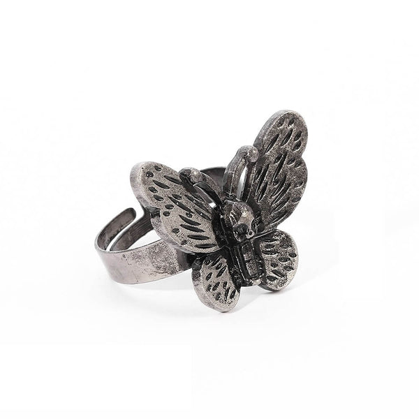 Butterfly Skull Ring (Steel)