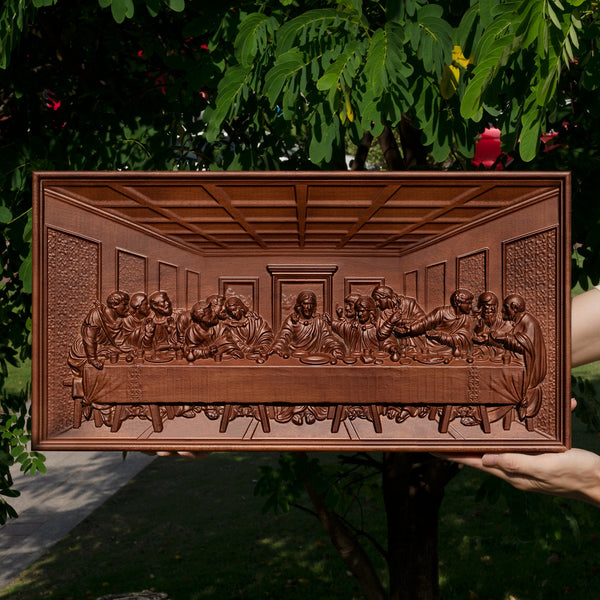 Viiona Last Supper Religious Carving Icons Gifts Wood Carving Religious Wood Wall Art