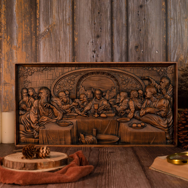 Last Supper Religious Carving Decor