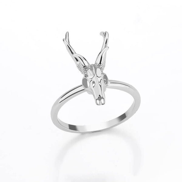 Deer Skull Ring (Steel)