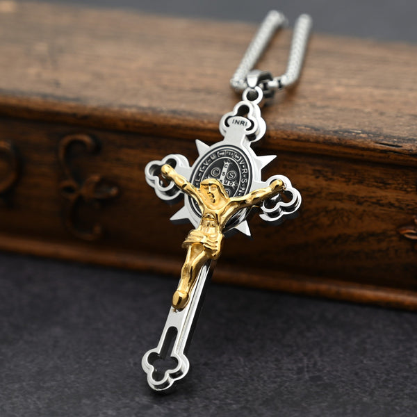 Collier de croix de foi d'exorcisme de St. Benedict - Choix parfait de cadeau religieux 