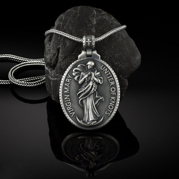Reines Zinn-Halskette der Jungfrau Maria, Knotenlöserin