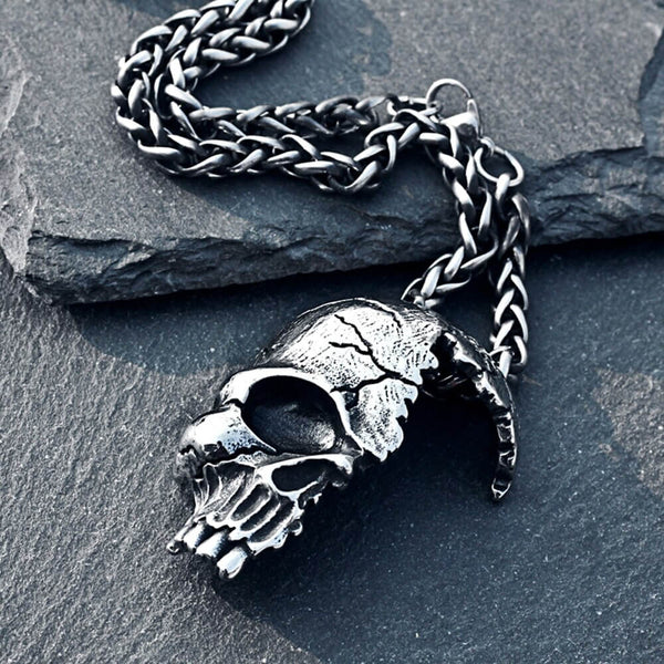 Half Skull Necklace (Steel)