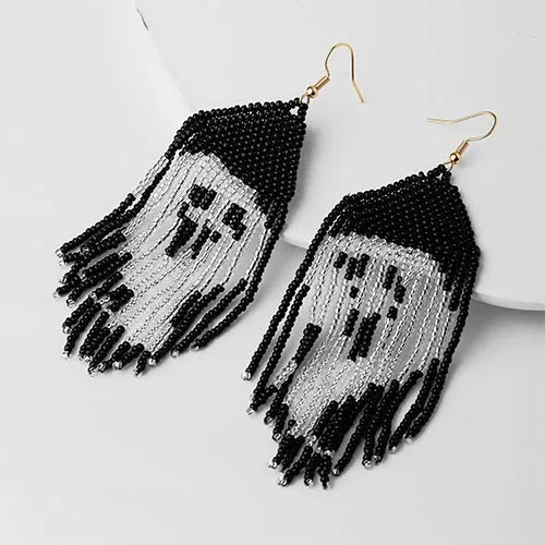 Halloween Sorceress Beads Tassel Earrings