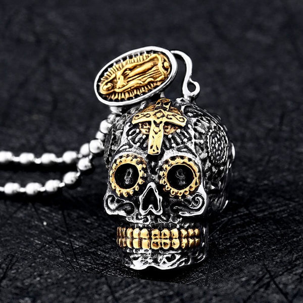 Mexican Skull Necklace (Steel)