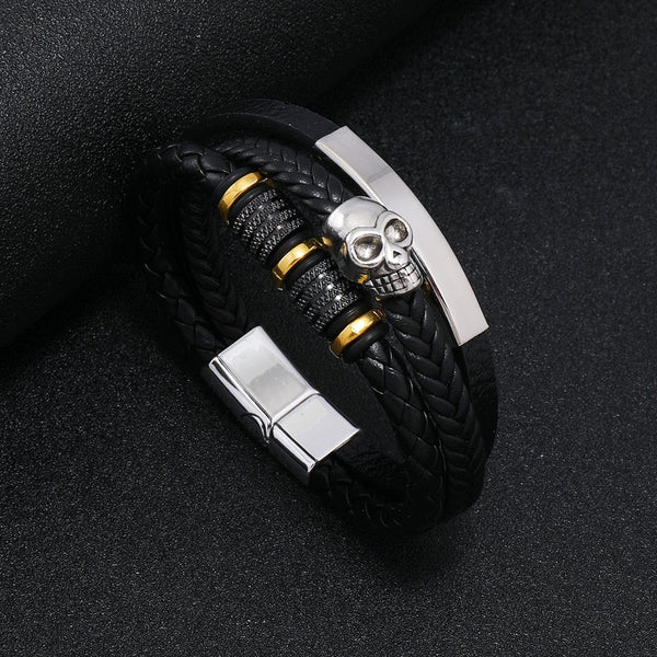 Unique Skull Bracelet (Leather)