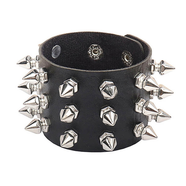 Skull Bracelet Triple Gothic Spade (Leather)
