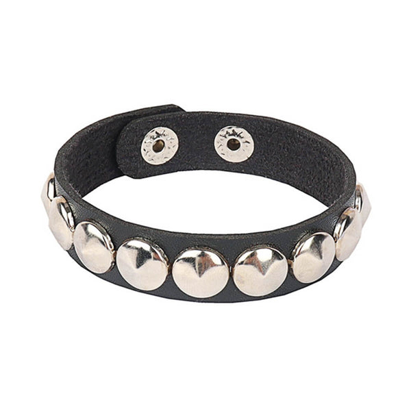 Skull Bracelet with Buttons (Leather)