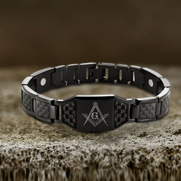 Bracelet en acier inoxydable avec pierre de germanium en fibre AG