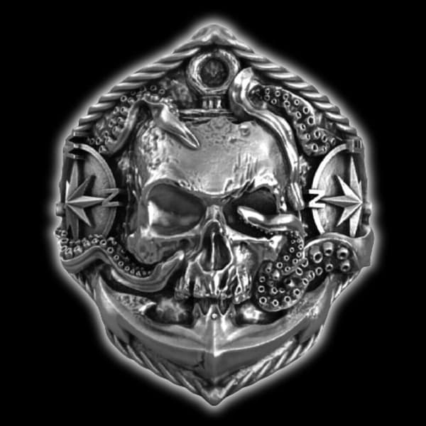 Anchor Skull ring