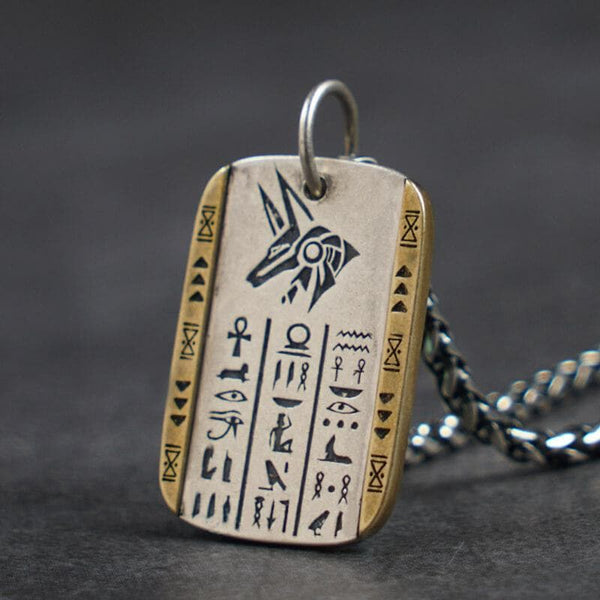 Anubis and Horus Sterling Silver Pendant