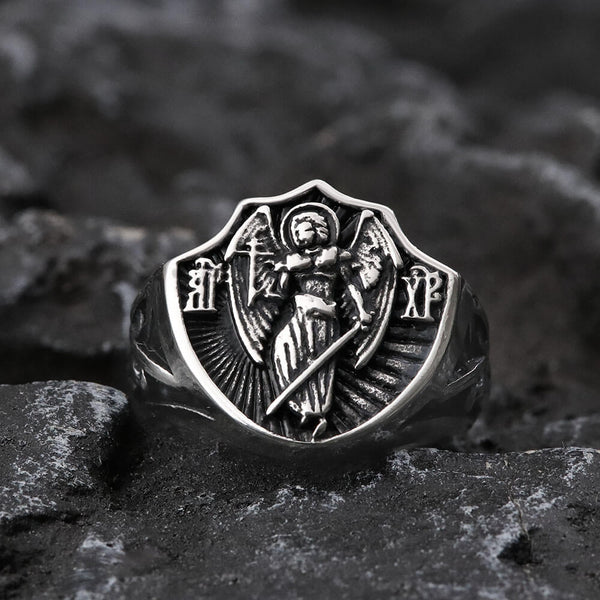Archangel Guardian Stainless Steel Ring