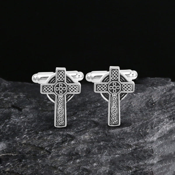 Manschettenknöpfe aus Messing mit keltischem Kreuz