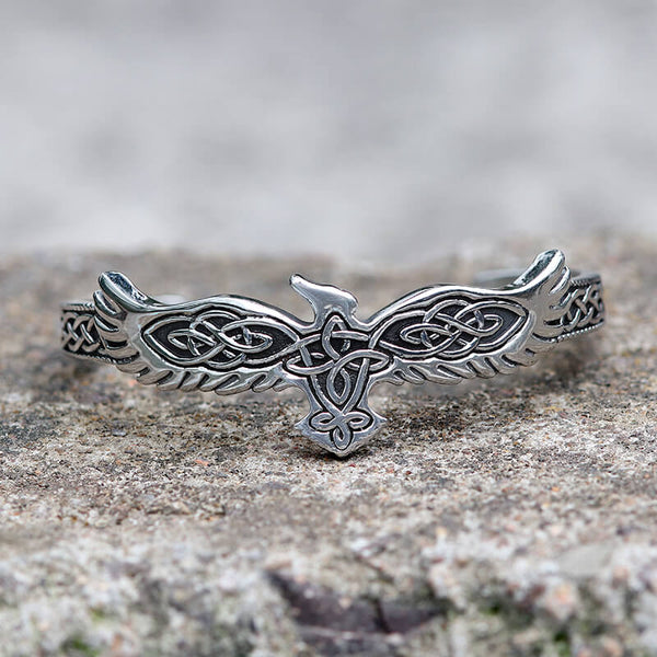 Bracelet manchette viking aigle celtique en acier inoxydable