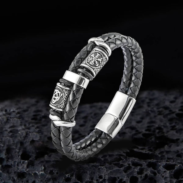 Celtic Knot and Viking Compass Stainless Steel Bracelet