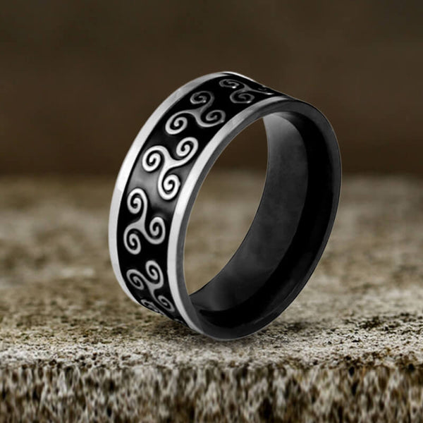 Celtic Spiral Knot Stainless Steel Ring