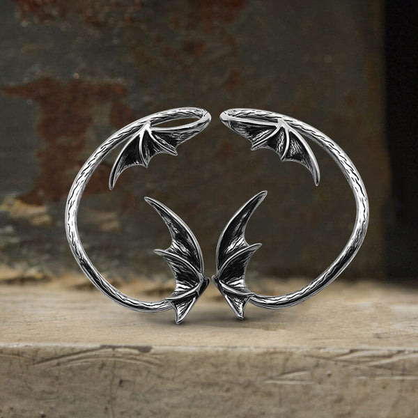 Devil Wings Stainless Steel Ear Cuffs