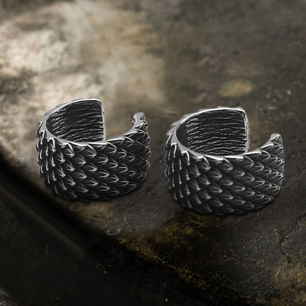 Dragon Scale Stainless Steel Ear Cuffs