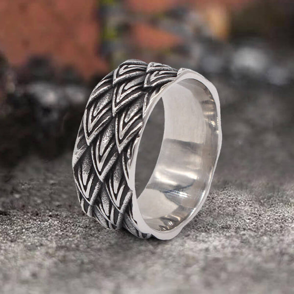 Dragon Scales Stainless Steel Band Ring