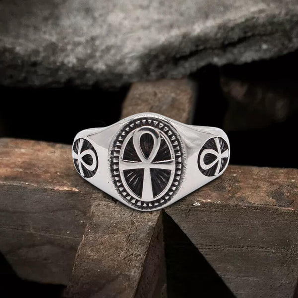 Egyptian Ankh Stainless Steel Ring
