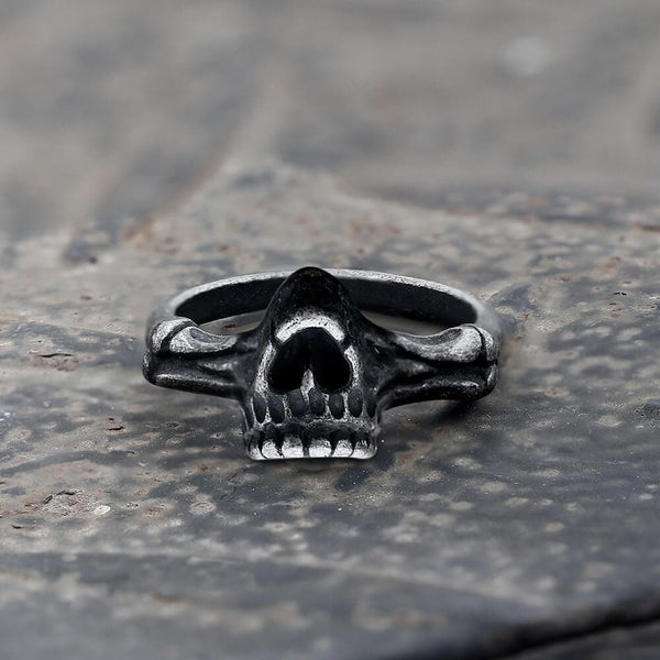 Gothic Ferocious Skull Stainless Steel Ring