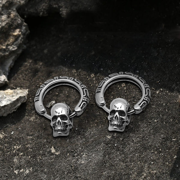 Gothic Pattern Skull Stainless Steel Earrings