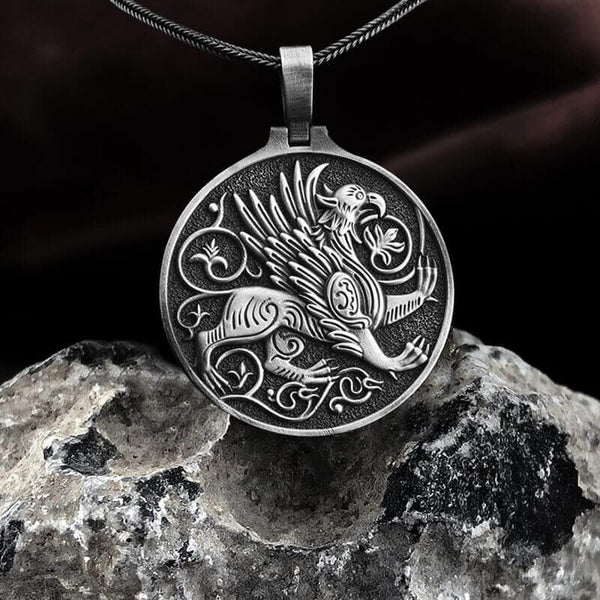 Griffon Amulet Pure Tin Pendant Necklace