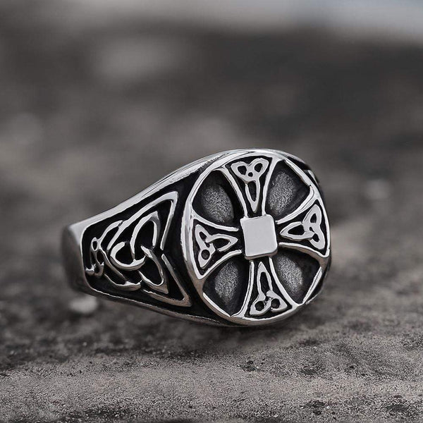 Celtics Knot Cross Stainless Steel Viking Ring