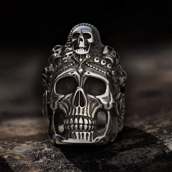 Death Skull Crown Stainless Steel Ring