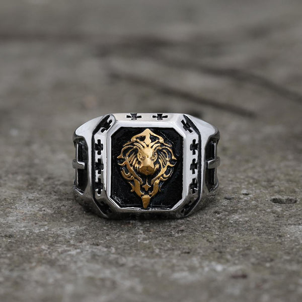 Golden Lion Stainless Steel Beast Ring