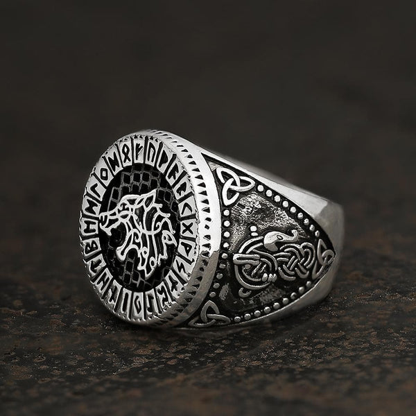 Fenrir Wolf Amulett Siegelring der Wikinger