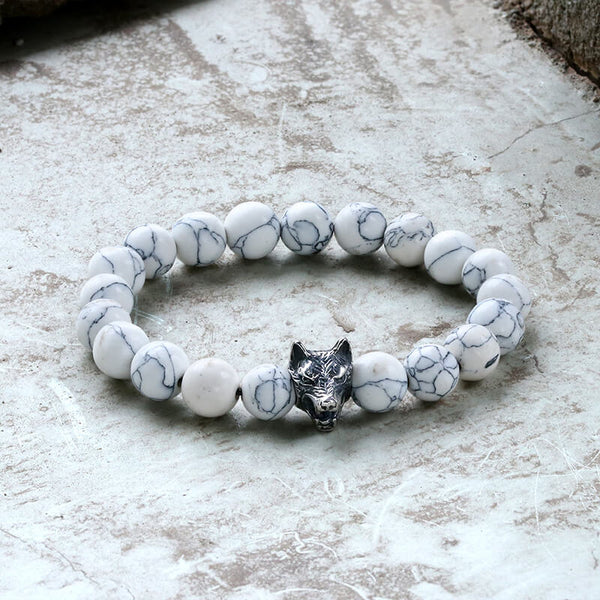 Howling Wolf Turquoise Bead Bracelet