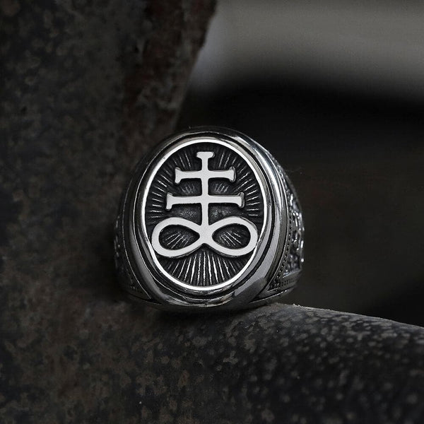 Leviathan Cross Stainless Steel Ring