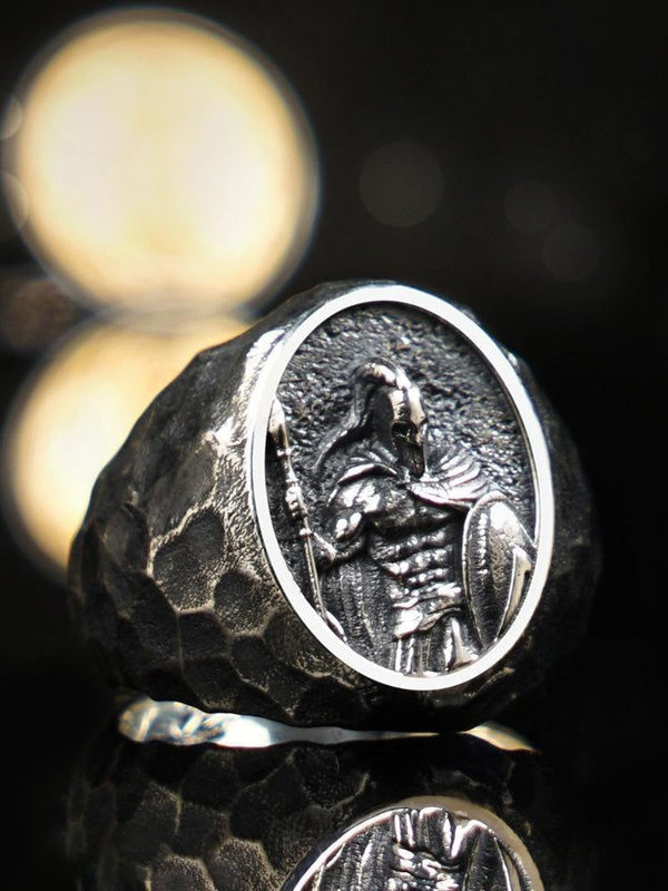 Handmade Vintage Spartan Sterling Silver Adjustable Ring